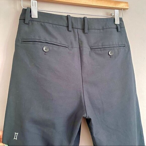 Kit & Ace Navy Blue Wool Stretch Suiting Flat Front Crop Trouser Pants - 28" - Picture 6 of 13